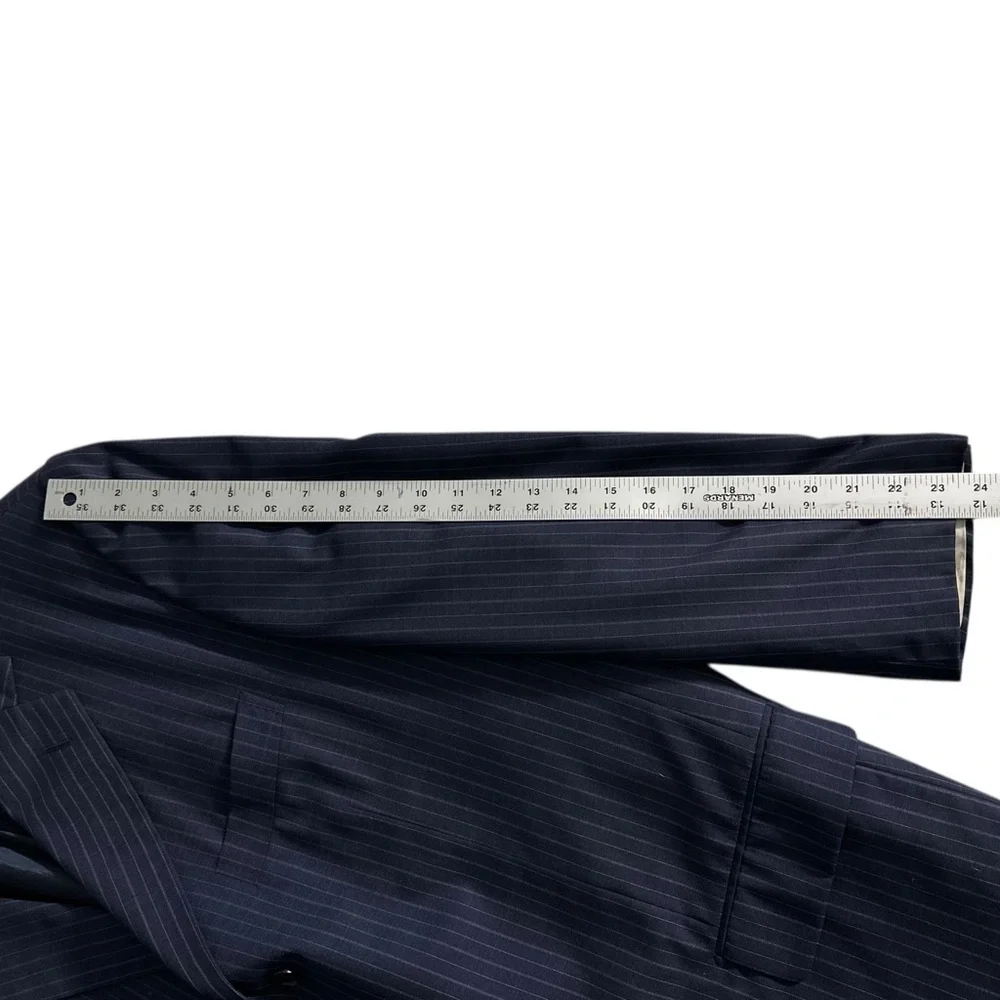 Pal Zileri Men’s Made in Italy Navy Blue Pinstripe Wool Sport Coat Blazer ~ 48L